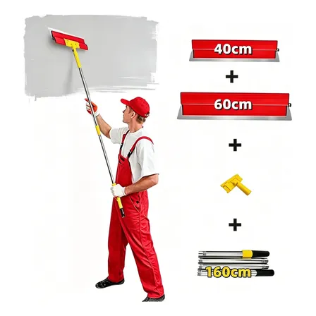 Kit 2 Desempenadeira 60cm 40cm + Extensor 1,6m + Suporte
