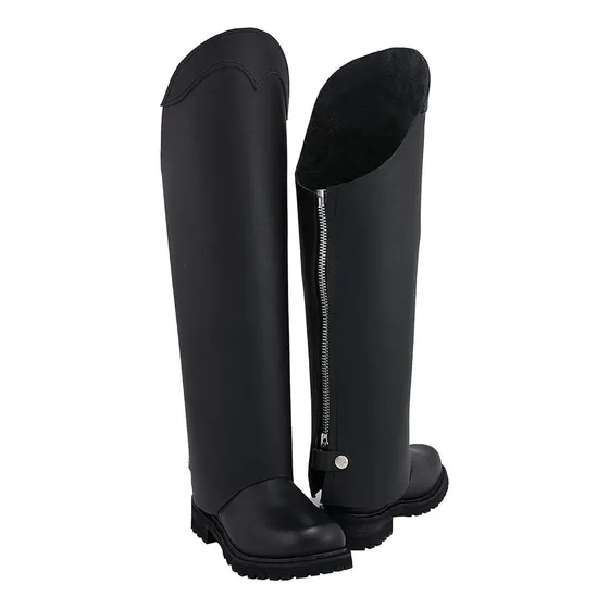 Medias Chaparrera Unisex De Cuero Café Trasera Talla M