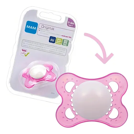 Chupeta Recém Nascidos Bico De Silicone 0-6 Meses Mam