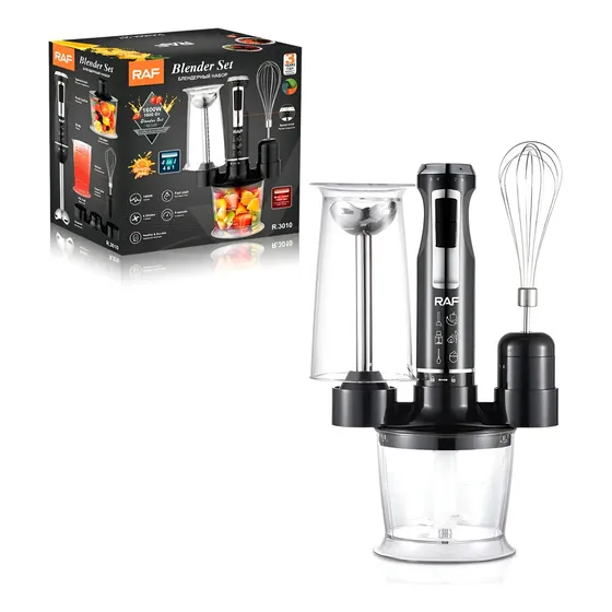 Batidora De Inmersión 1600w Raf Licuadora De Mano R-3010 Negro | Cuotas sin interés