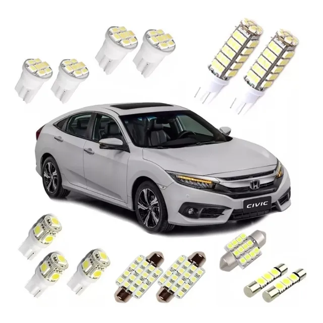 Kit Lampadas Led Honda New Civic G10 2017 2018 Placa Teto Ré