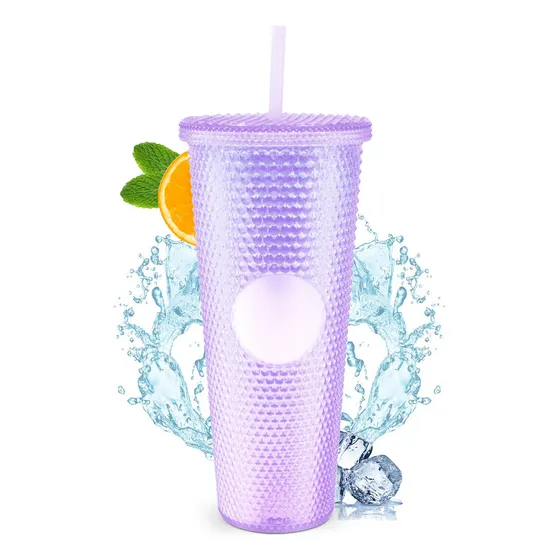 Botella Vaso Termo Térmico Tornasol Multifuncional 700ml Color Morado