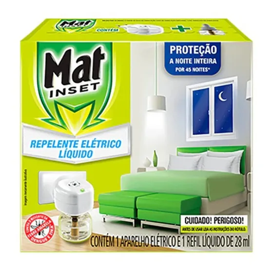 Repelente Elétrico Mat Inset ( 1 Aparelho Com 3 Refil)