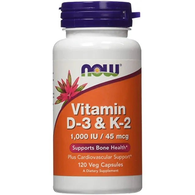Vitamina D3 1000iu & K2 45mcg - Now - 120 Caps Veg - Usa