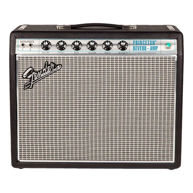 Amplificador Fender Vintage Modified Series '68 Custom Princeton Reverb Valvular para guitarra de 12W color negro/plata 220V