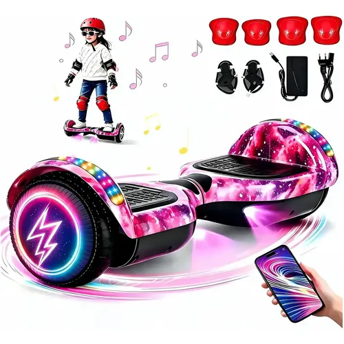 10 Polegadas Hoverboard Skate Eletrico Infantil Criança Bluetooth