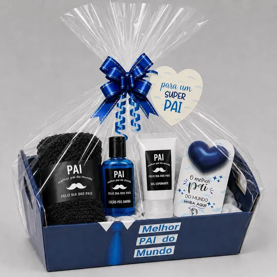 5 Cesta Kit Barbear Presente Dia Dos Pais Loção Pós Barba