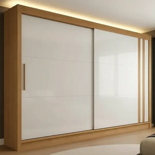 Guarda-Roupa Modulado de Casal com Cabeceira Genova 6 Portas Ipê