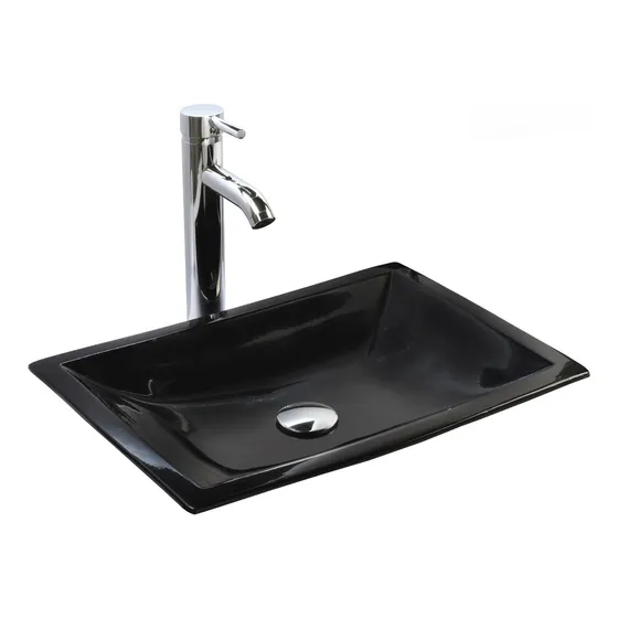 Esatto® Kit Flat Paquete Lavabo Ovalin Negro Llave Desagües