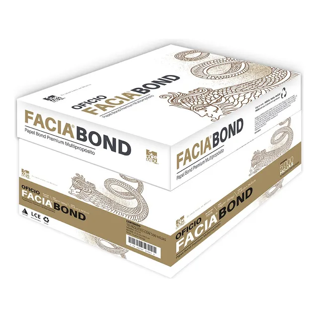 Caja De Hojas Blancas Tamaño Oficio Facia Bond 75g 5000 Hjs