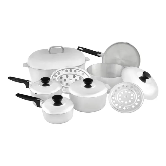 Utensilio Cocina Aluminio Fundido 13 Pieza Color Plateado