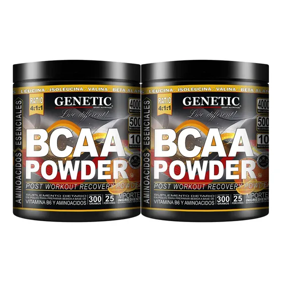 2 Bcaa 4:1:1 50servs Post Entreno Aminos Ramificados Genetic