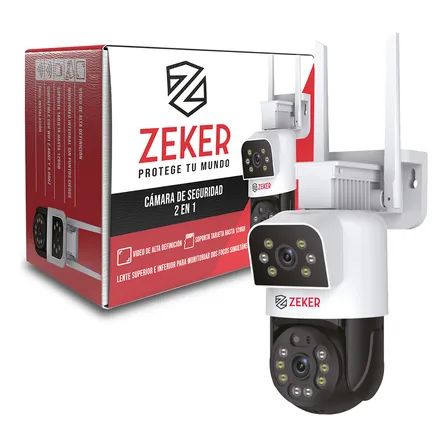 Cámara De Seguridad 5g Zeker Doble 4mp Exterior Impermeable Color Blanco