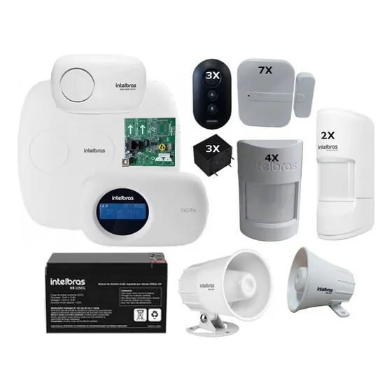 Kit Alarme Intelbras Amt 4010 Smart, Net 7 Sensor Mag 6 Pet