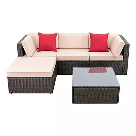 Set De Muebles De Patio Rattan 5 Piezas