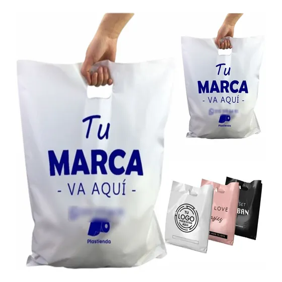 Bolsas Impresas Personalizadas 100 Unid. Plasticas 30 X 40