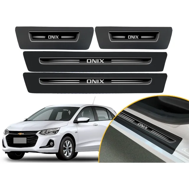 Jogo De Soleira Resinada Chevrolet Onix Modelo Elegance Drop
