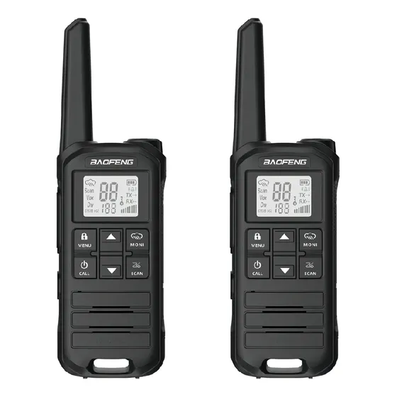 Par De Handies Radio Transmisores Baofeng Bf-fr22a Frs Y Pmr Bandas De Frecuencia 400-470 Mhz Color Negro