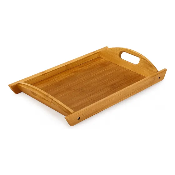 Bandeja Madeira Grande Bambu Servir Café Da Manhã Decorativa