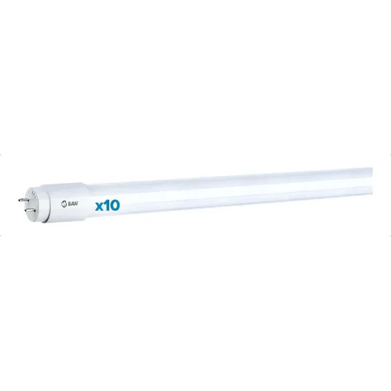 Tubo Led T8 Vidrio 18w = 36w 120cm 220v Fria 2 Puntas X10