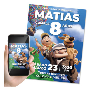Invitacion Digital Up Cumpleaños Personalizada Fiesta Invitacion Digital Up Cumpleaños Personalizada Fiesta