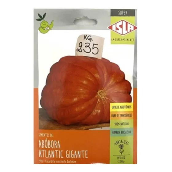 Sementes De Abóbora Atlantic Gigante Isla - Pacote 3 Gramas