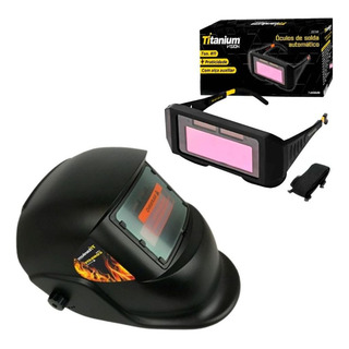 Kit Óculos De Solda E Máscara Solda Automática Titanium Kit Óculos De Solda E Máscara Solda Automática Titanium