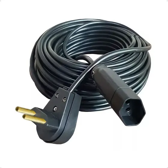 Extensão Elétrica 20m 20a Cabo Pp 2x2,5 Reforçado Preta