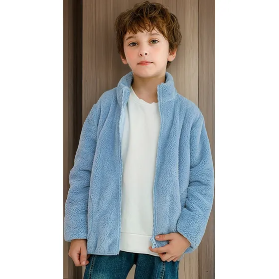 Jaqueta Infantil Menino Urso Inverno Inverno Plush Azul
