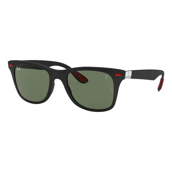 Anteojos de sol Ray-Ban Wayfarer Scuderia Ferrari Collection talle Standard armazón matte black y lente green