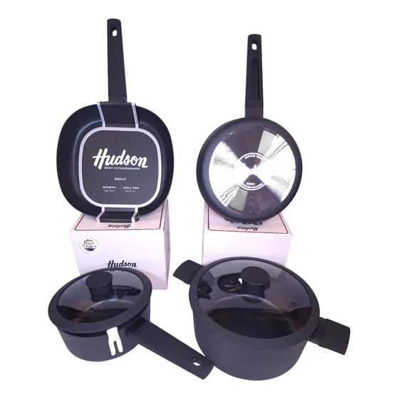 Batería Juego Set Hudson Cocina Teflón 4 Capas Masterchef