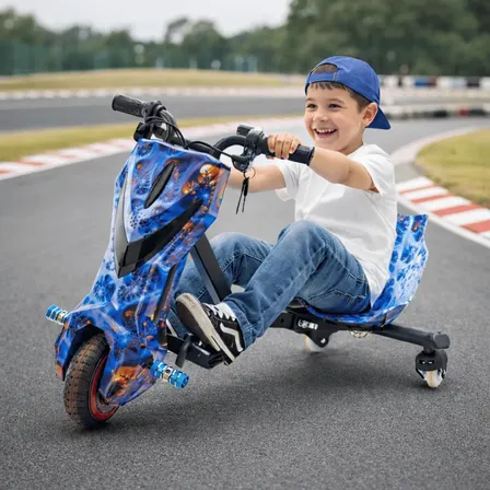 Patinete Elétrico Triciclo Infantil Drift 350w 36v Bluetooth Azul