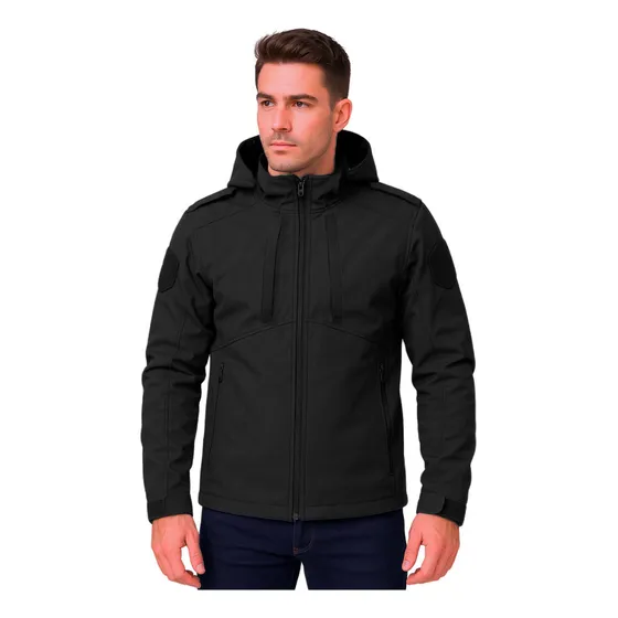Campera Softshell Táctica Negra Impermeable Polar Alcatraz
