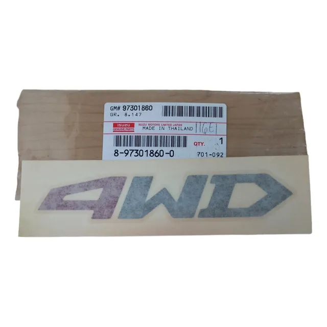 Calcomania 4wd Compuerta Trasera Luv Dmax 2007/2010