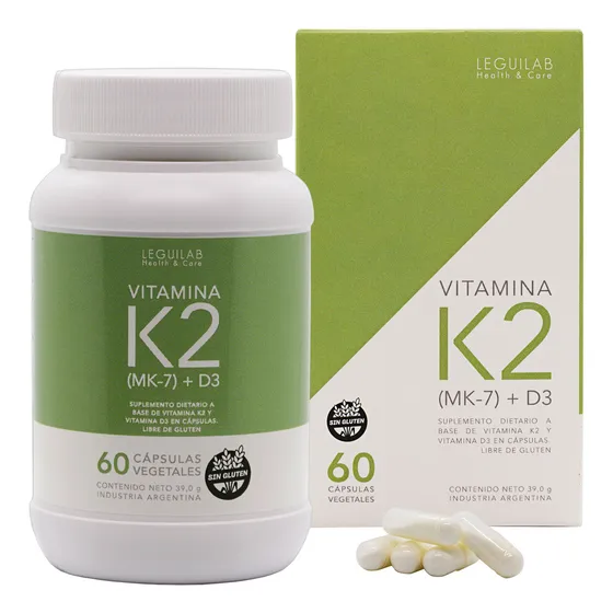 Leguilab Vitamina K2 + D3 Mk-7 Suplemento Dietario X 60c 3c