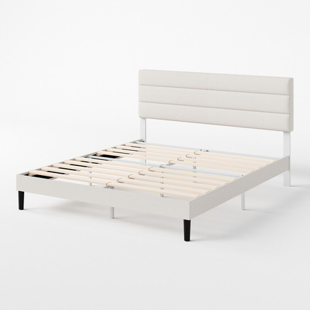 Base De Cama Premium Zinus 2p 150x190x30cm Piper Respaldo Color Blanco Base De Cama Premium Zinus 2p 150x190x30cm Piper Respaldo Color Blanco