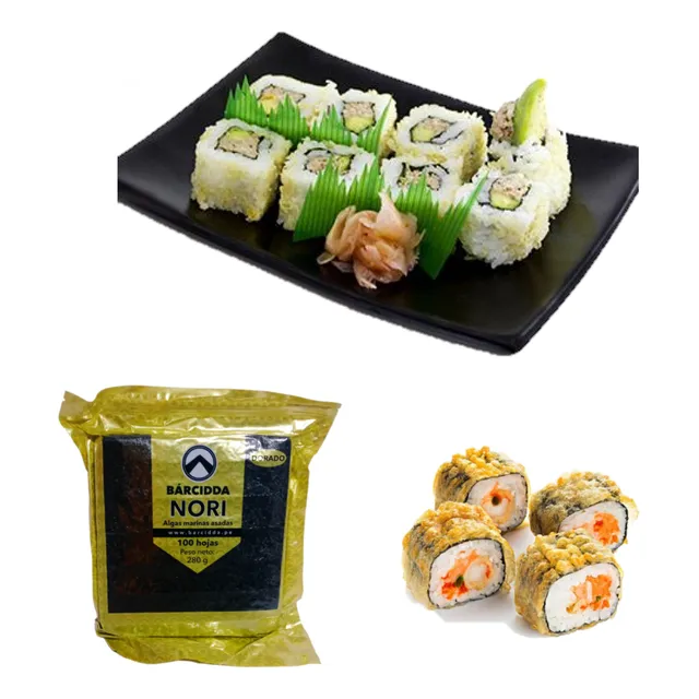 Nori Alga Marina Deshidratada Pack 100u Barcidda