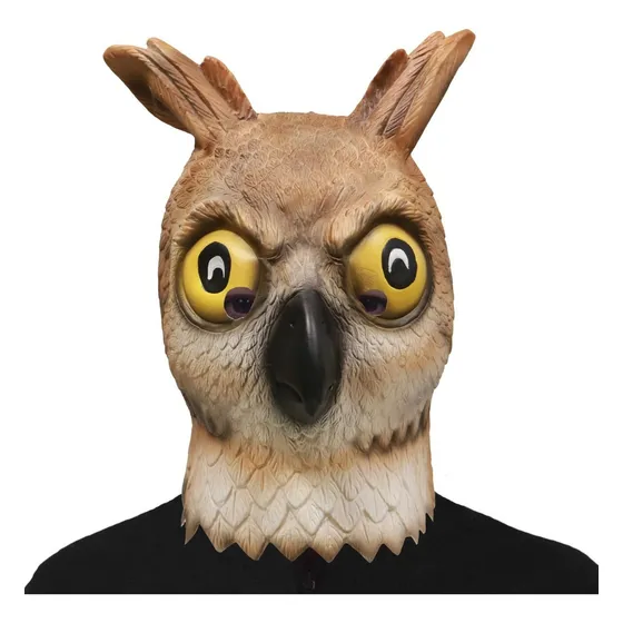 Mascara Latex Buho Halloween Animal Bosque Lechuza Disfraz Color Marrón claro
