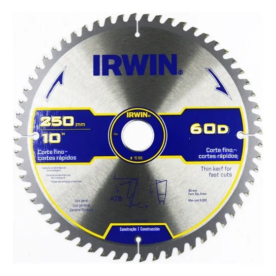 Disco Sierra Circular / Inglete 10  X 60t, 30 Mm  - Irwin