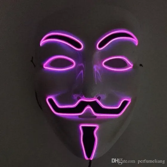 Disfraz Mascara Luz Led Anonimus, V De Venganza, Anonymous