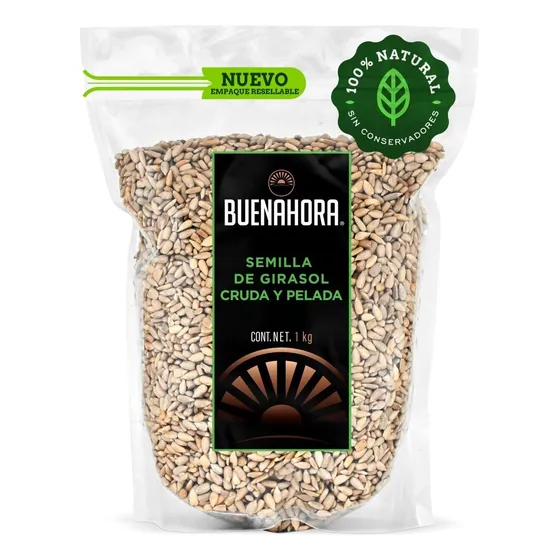Semilla De Girasol Pelada Cruda Buenahora 1kg  Rica En Proteínas, Fibra Y Grasas Saludables, Fuente De Vitaminas Y Minerales, Ideal Para Snacks, Ensaladas, Panadería Y Dietas Saludables