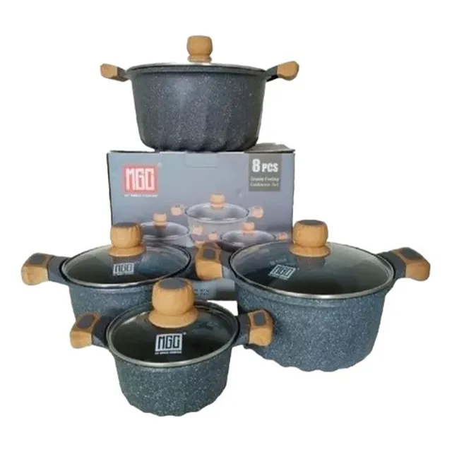 Set De Ollas Mgc 8 Piezas Antiadherente De Roca Volcanica