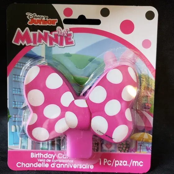 Vela Cumpleaño Minnie Mouse Rosa Decoracion 1 Pc