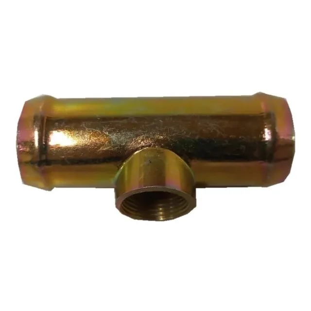 Conector T De Agua Metalico Con Porta Bulbo 32x32x21 Mm