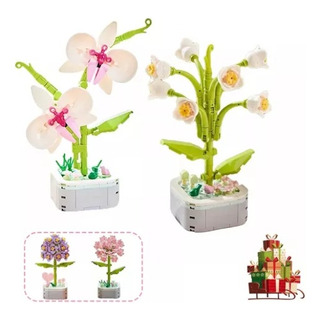 2 Kit Bloques Construcción Bonsái Flores Planta Ramos Regalo 2 Kit Bloques Construcción Bonsái Flores Planta Ramos Regalo