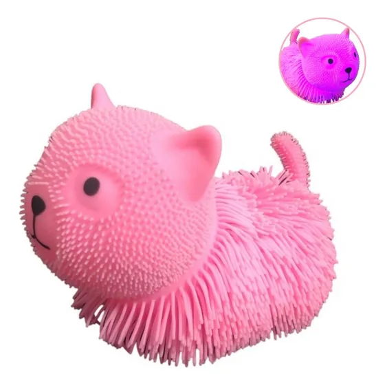 Boneco Squish Anti Stress Gato Brinquedo De Apertar C/ Led