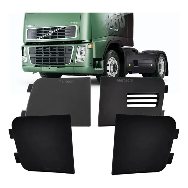 Kit Com 4 Tampas Do Para-choque Volvo Fh 2004 Ate 2009