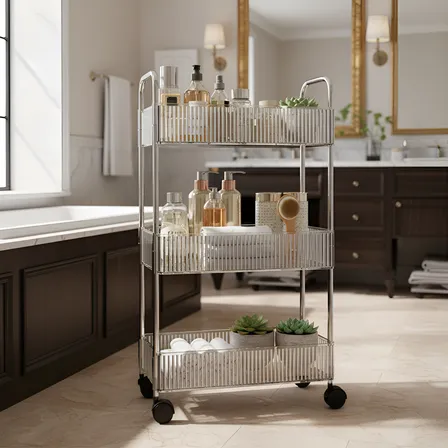 Carrinho Organizador 3 Prateleira Multiuso Acrílico Auxiliar Branco