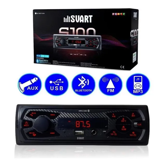Radio Para Autos Bluetooth Mp3 Con Usb Lector De Tarjeta 