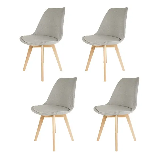 Sillas Tapizadas Tulip Eames Con Almohadón X4